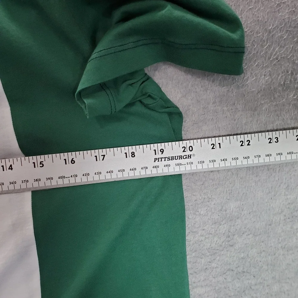 Guess Men Shirt Large Green Colorblock Logo Embroidered Short Sleeve NWT - Picture 4 of 11
